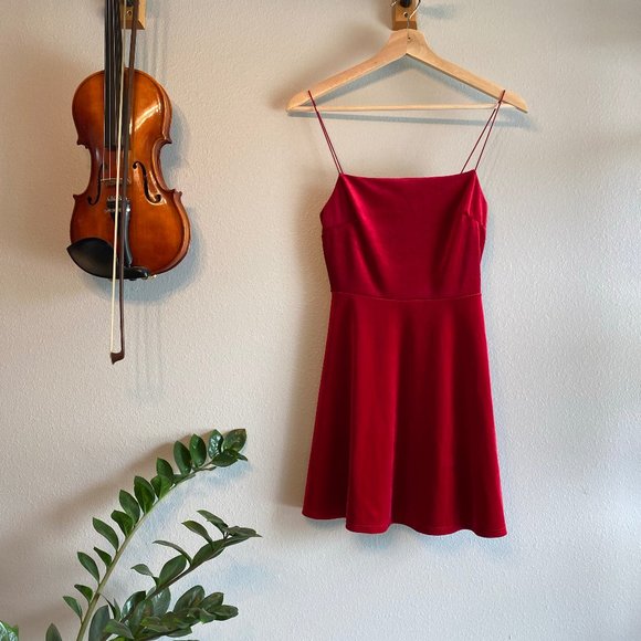 Urban Outfitter Velvety Minidress Red - Picture 2 of 5
